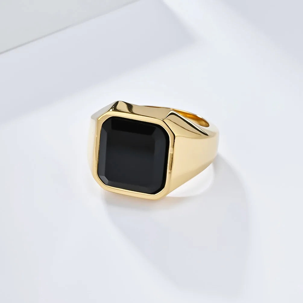 Bague Chevalière Homme Acier - Style Rock Punk Géométrique