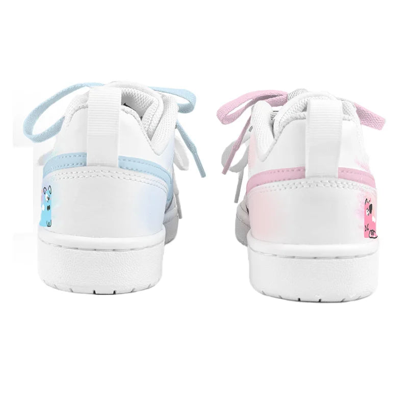 Sneakers Nike Court Borough Custom « Twin Sweet Dreams » – Style Preppy Mignon Femme