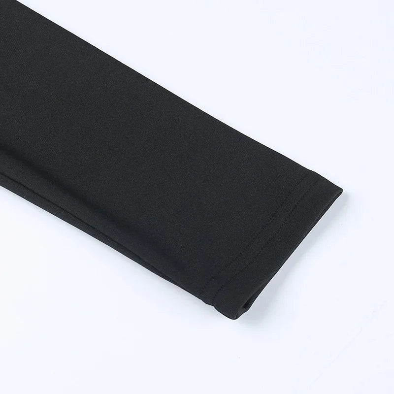 Bodysuit Femme Y2K Grunge Corset Noir - Manches Longues Transparent Sexy