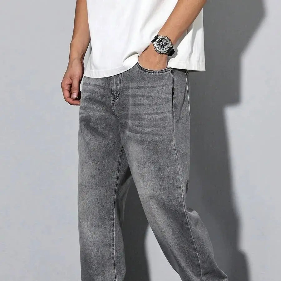 Jean Droit Gris Homme - Coupe Skinny Casual