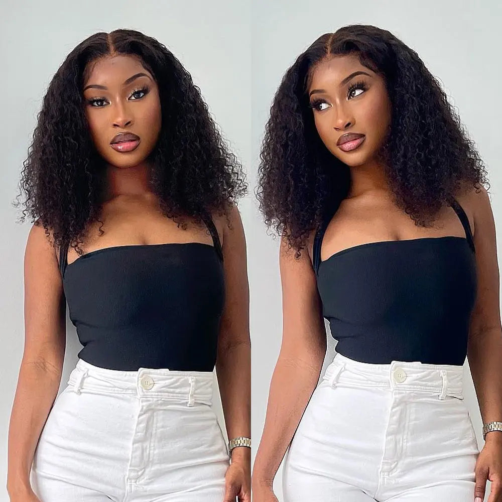 Perruque Bob Water Wave Glueless 13x6 7x5 Pré-Découpée - Cheveux Naturels Lace Frontal Sans Colle Pré-Plumée