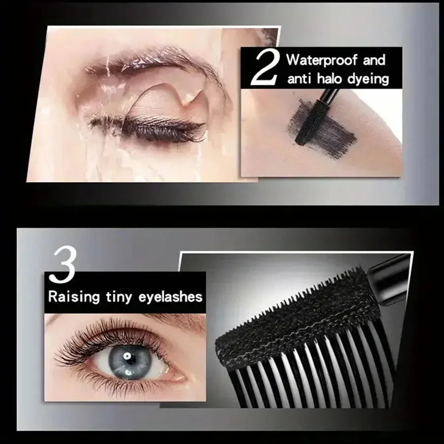 Mascara 4D Waterproof Volumateur - Longue Tenue Incurvant Anti-Bavures Regard Intense Maquillage Yeux