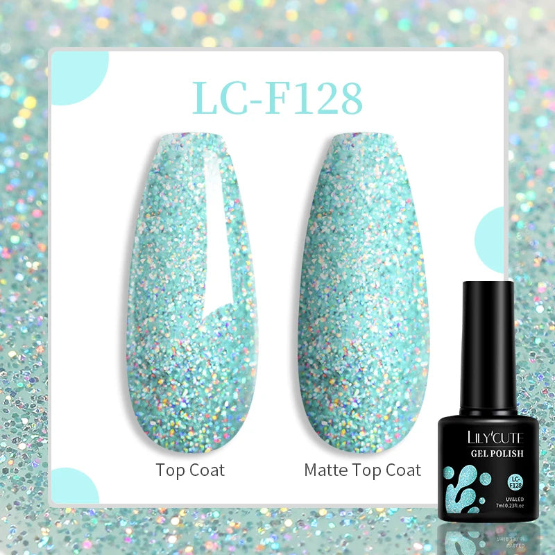 Gel Extension Ongles Paillettes LILYCUTE 15ml - Vernis Semi-Permanent UV Construction Nail Art
