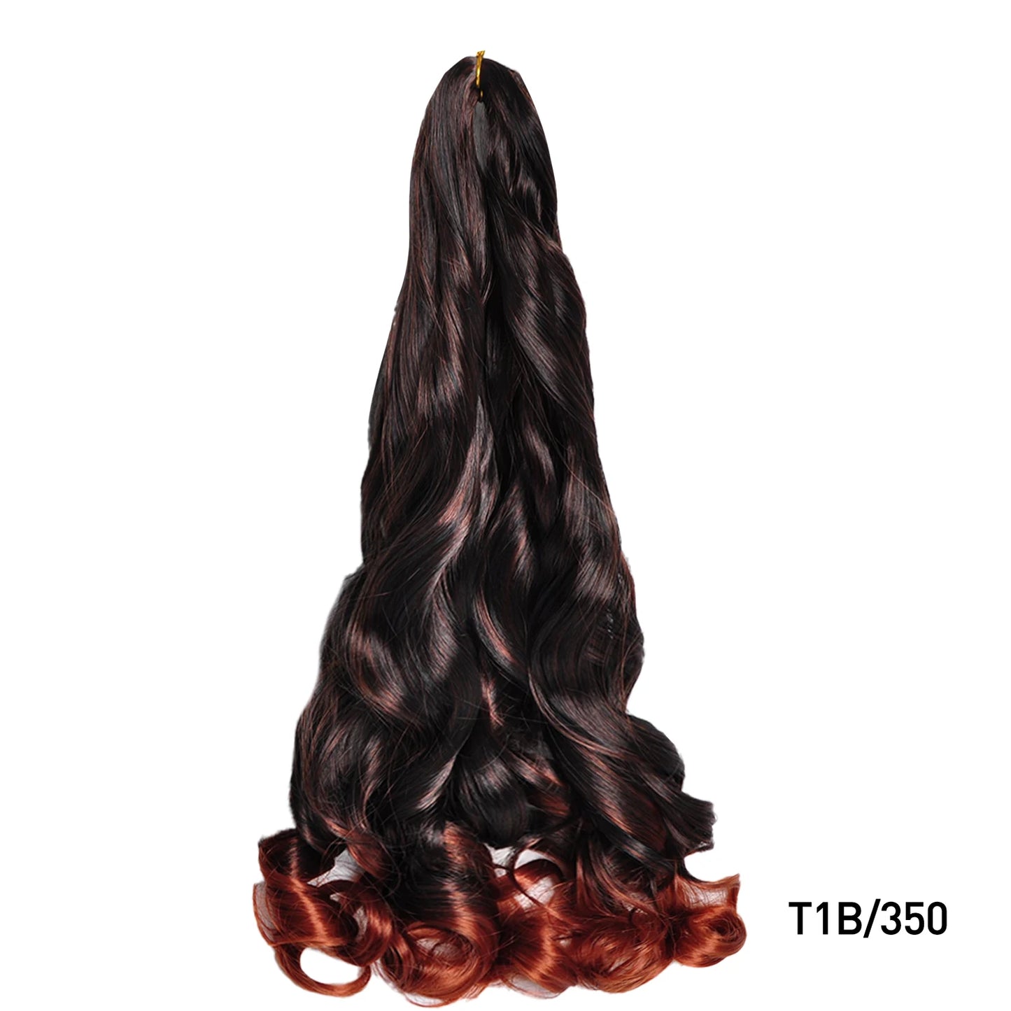 Extension Tresses French Curls Pré-Étirées - Mèches Synthétiques Loose Wave Spiral Curl Haute Température Ombré