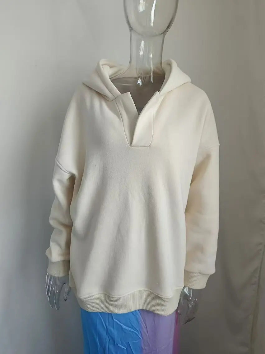 Hoodie Femme Imprimé Ethnique - Sweatshirt Capuche Loose Manches Longues Automne Hiver