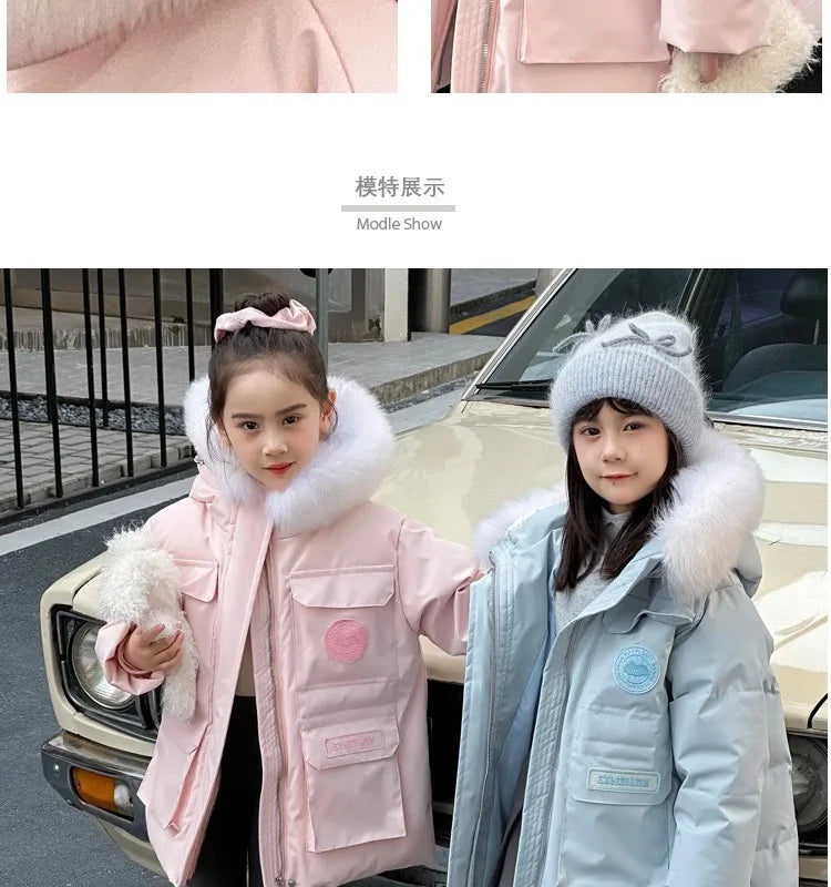 Parka Fille Hiver 4-14 Ans - Capuche Fausse Fourrure & Fermeture Zippée