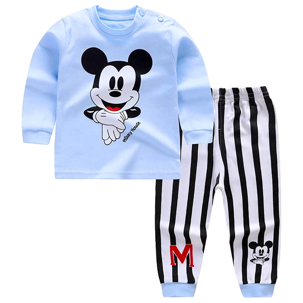 Pyjama Enfant Disney Mickey - Ensemble Coton 2 Pièces Garçon Fille