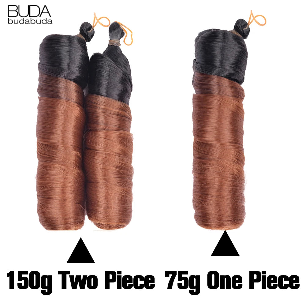 Extension Tresses French Curls Pré-Étirées - Mèches Synthétiques Loose Wave Spiral Curl Haute Température Ombré