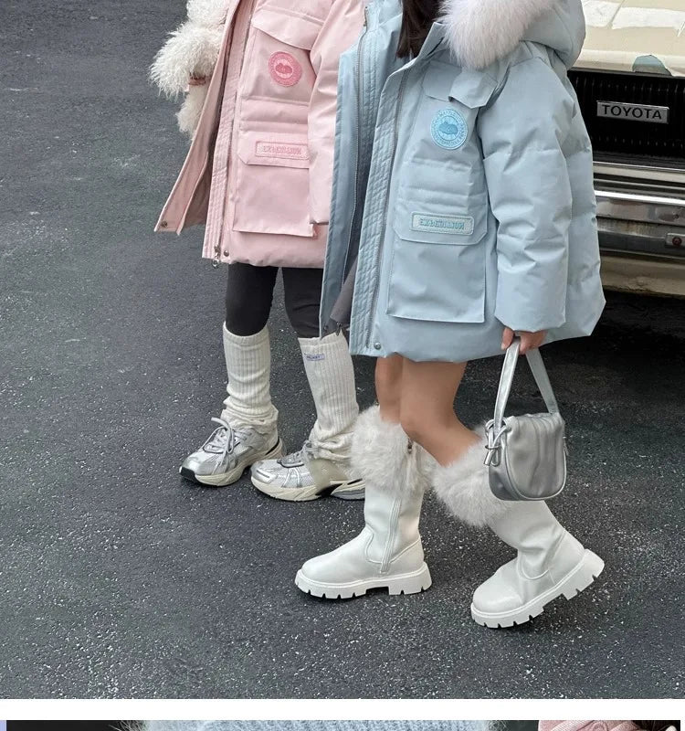 Parka Fille Hiver 4-14 Ans - Capuche Fausse Fourrure & Fermeture Zippée