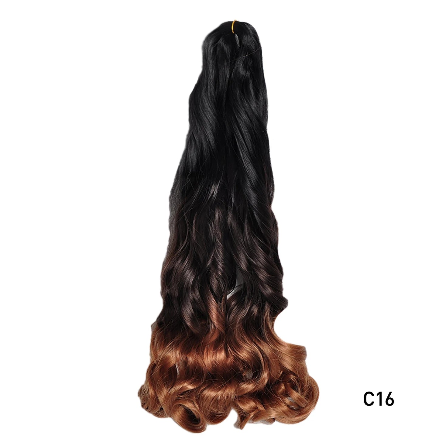 Extension Tresses French Curls Pré-Étirées - Mèches Synthétiques Loose Wave Spiral Curl Haute Température Ombré