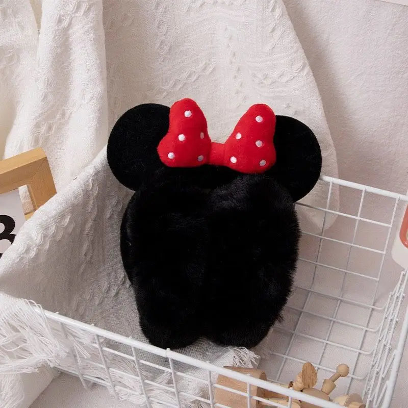 Cache-Oreilles Enfant Hiver Mickey Minnie Kawaii - Peluche Doux Nœud Chaud Coupe-Vent Cartoon Fashion Cadeau