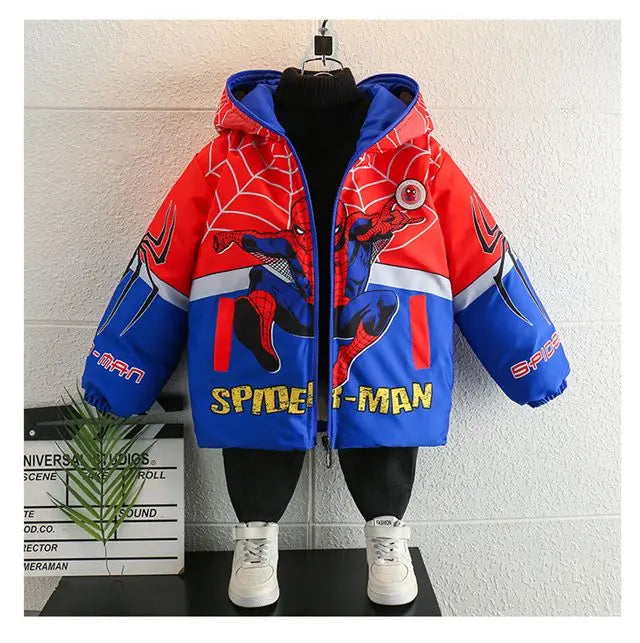 Veste Spiderman Garçon Doublée Polaire - Manteau Chaud Capuche Hiver