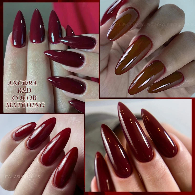 Vernis Gel LILYCUTE Ancora Red Automne Hiver - Semi-Permanent Soak Off UV LED Manucure Nail Art