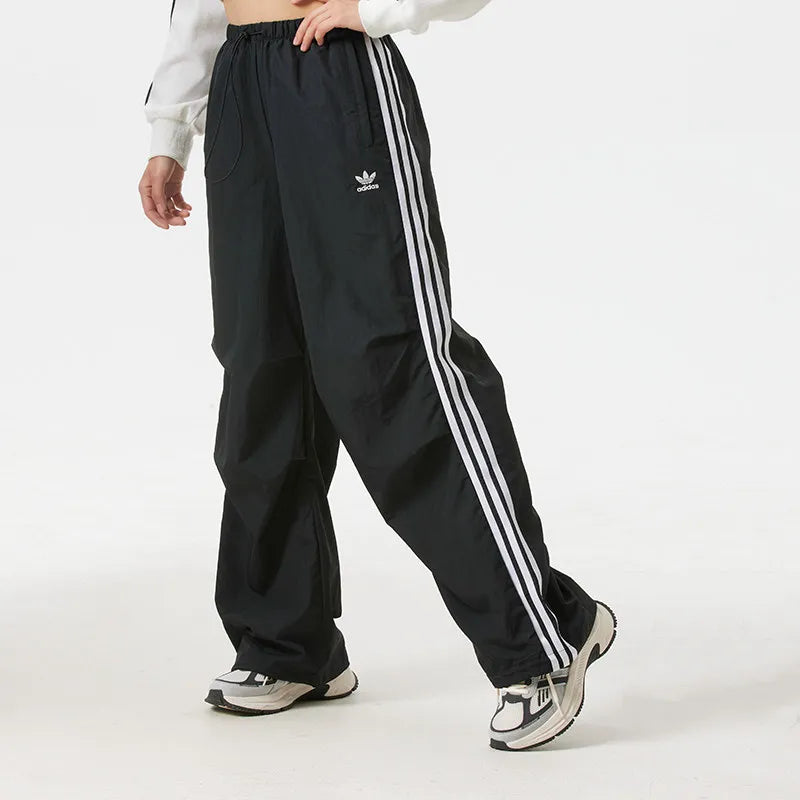 Pantalon Adidas 3 Bandes Femme – Nylon Noir Respirant Sportswear
