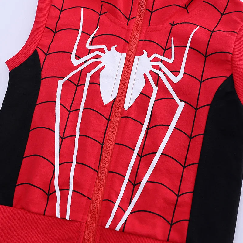Ensemble Spiderman Garçon 3 Pièces - Gilet Capuche + T-shirt + Pantalon