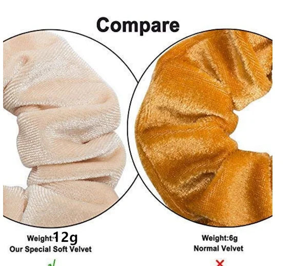Lot 10/6/1pc Chouchous Cheveux Velours Femme - Élastiques Bandeau Couleur Unie Noir Accessoires Cheveux Doux
