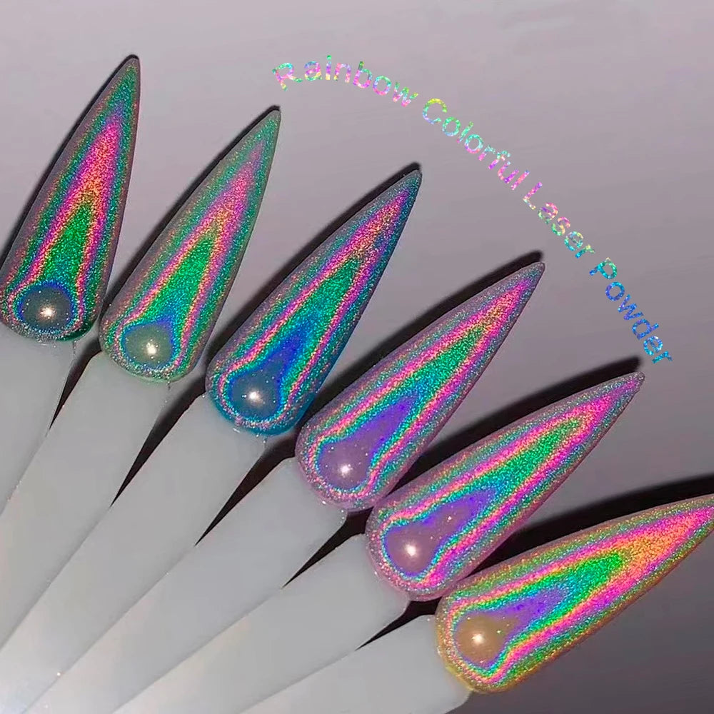 Poudre Ongles Holographique 0.2g Laser Chrome Aurora Sirène Pigment Poudre Poussière Manucure Nail Art Décorations
