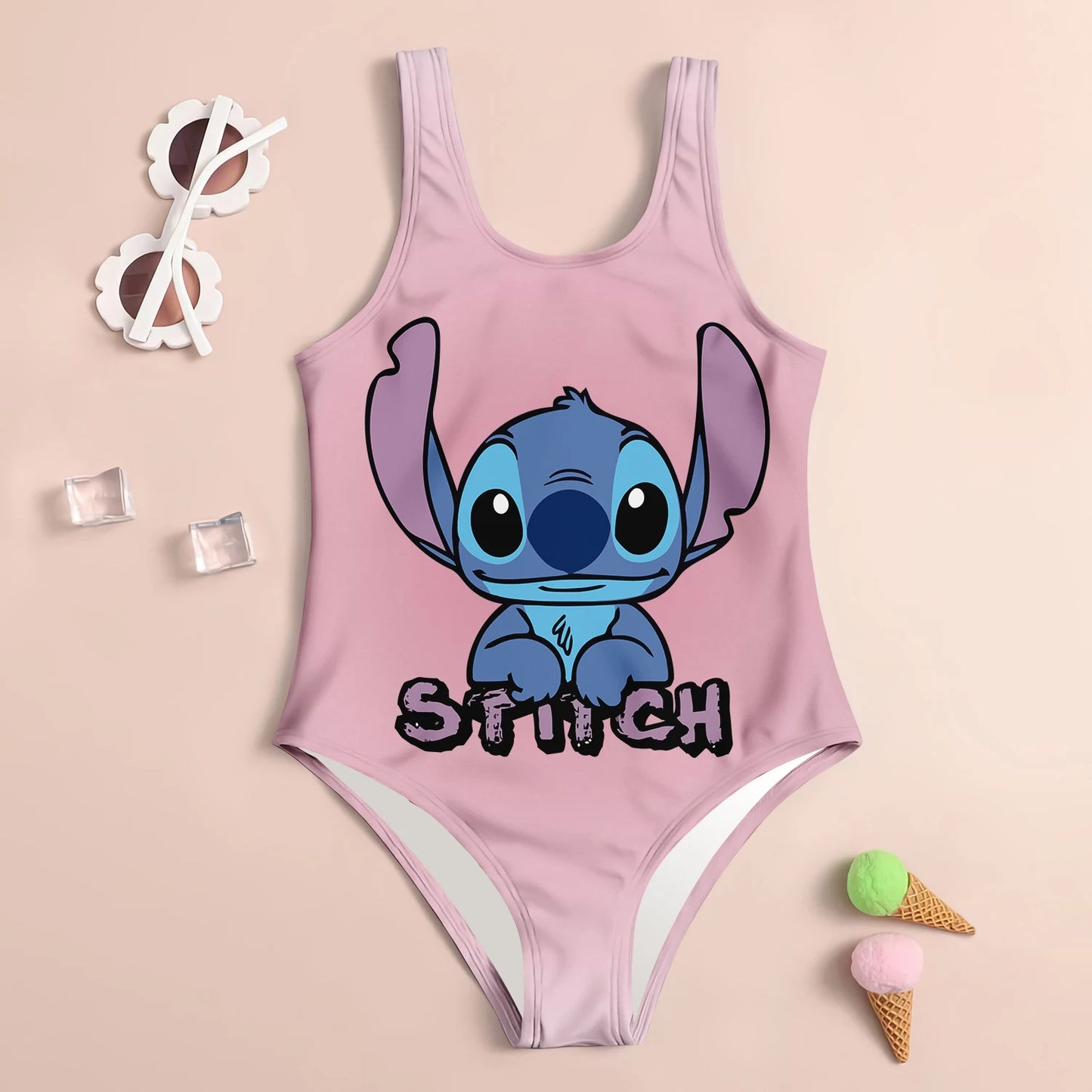 Maillot de Bain Fille Une Pièce Cartoon - Imprimé 3D Bretelles Été