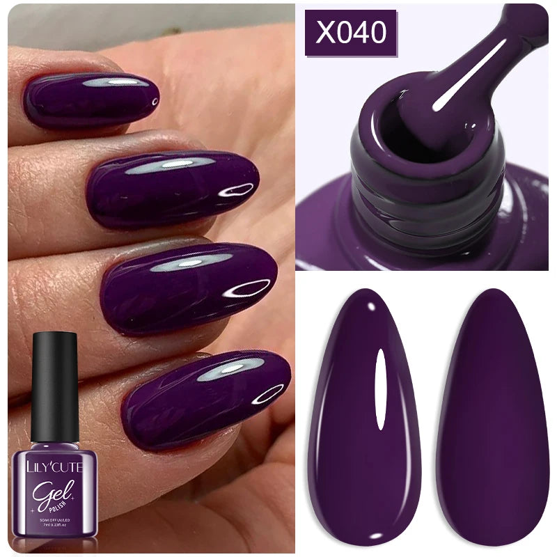 Vernis Gel LILYCUTE Ancora Red Automne Hiver - Semi-Permanent Soak Off UV LED Manucure Nail Art