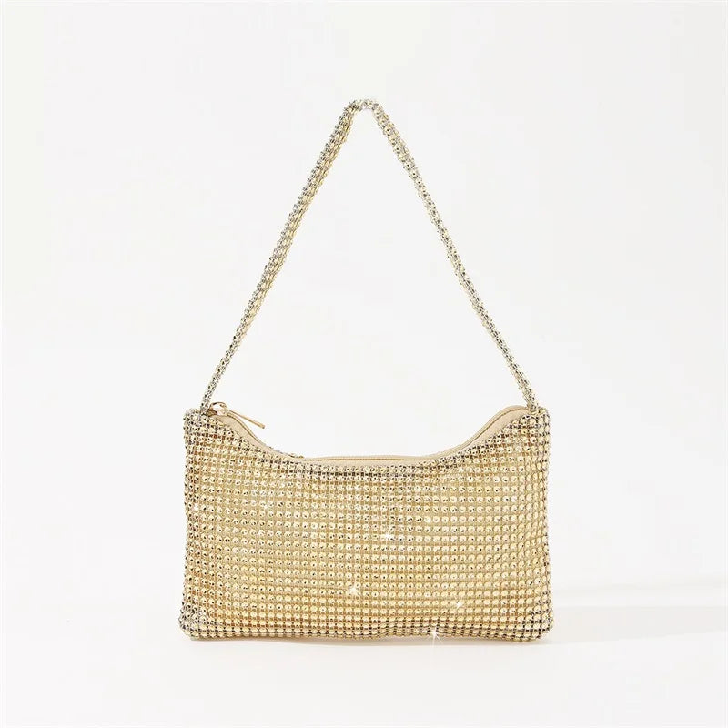 Pochette Soirée Strass Diamants Femme - Sac Épaule Brillant Mariage Gala Party Clutch