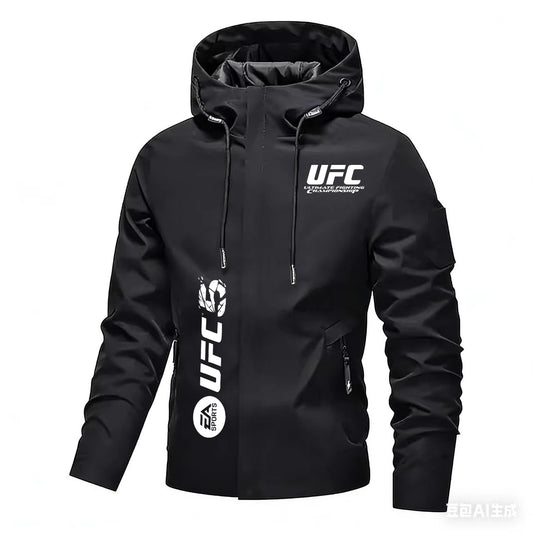 Veste UFC Fighting Fan Capuche - Blouson Unisexe Coupe-Vent Sport Automne Hiver