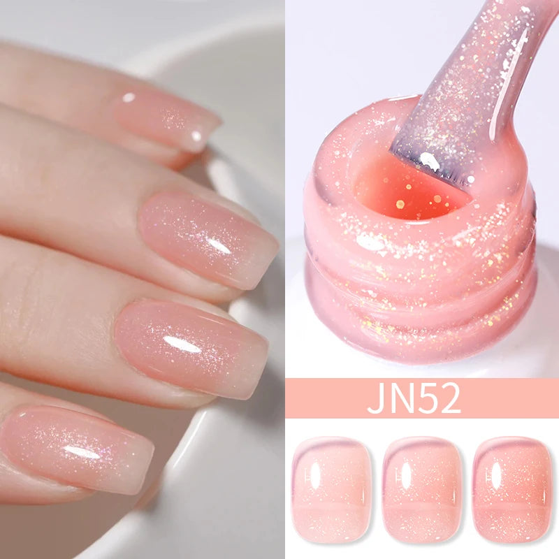 Vernis Gel BORN PRETTY Noir Jelly Nude 10ml - 74 Couleurs Translucide Semi-Permanent UV LED Nail Art DIY Maison
