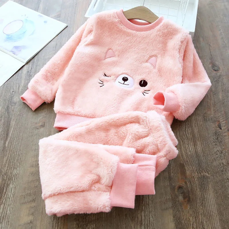 Pyjama Enfant Motif Ours - Ensemble Hiver Doux pour Tout-Petits