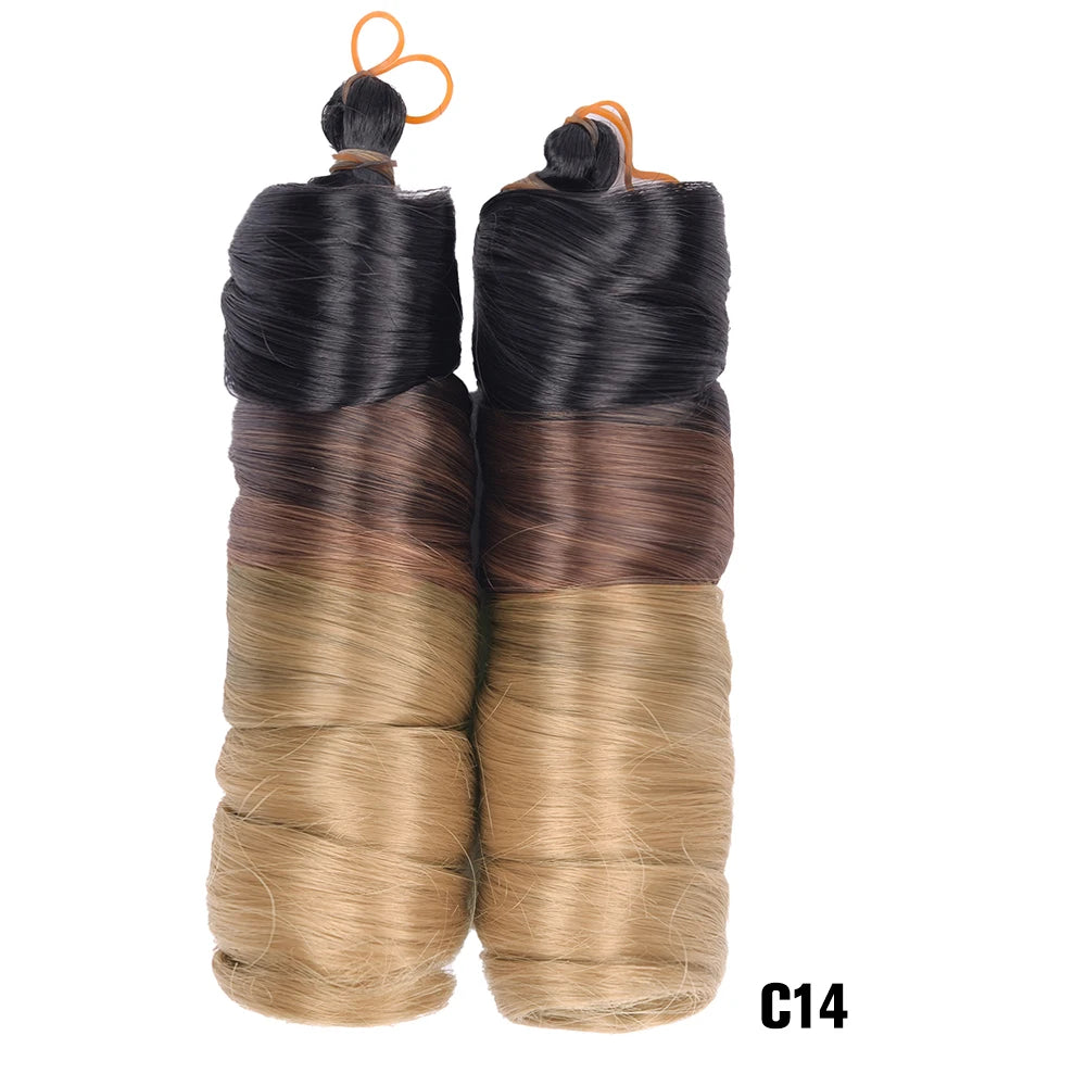 Extension Tresses French Curls Pré-Étirées - Mèches Synthétiques Loose Wave Spiral Curl Haute Température Ombré