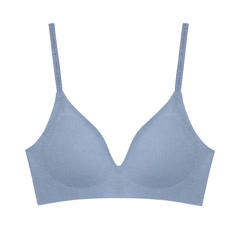 Brassière Femme FINETOO Sans Armature Col V - Rayée Tricot Rembourrée