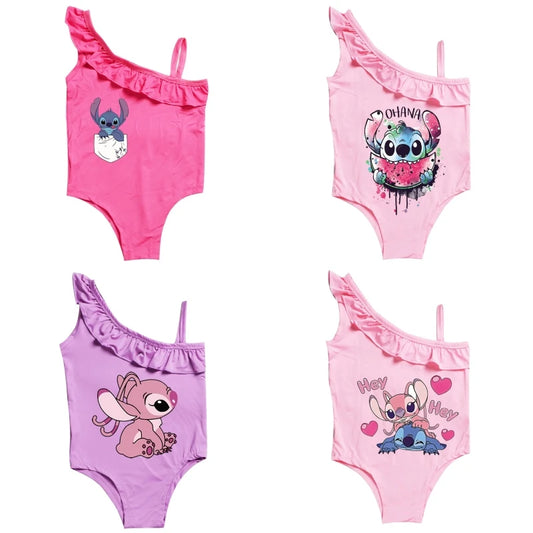 Maillot de Bain Fille Lilo & Stitch Une Pièce Rose - Princesse 3-10 ans