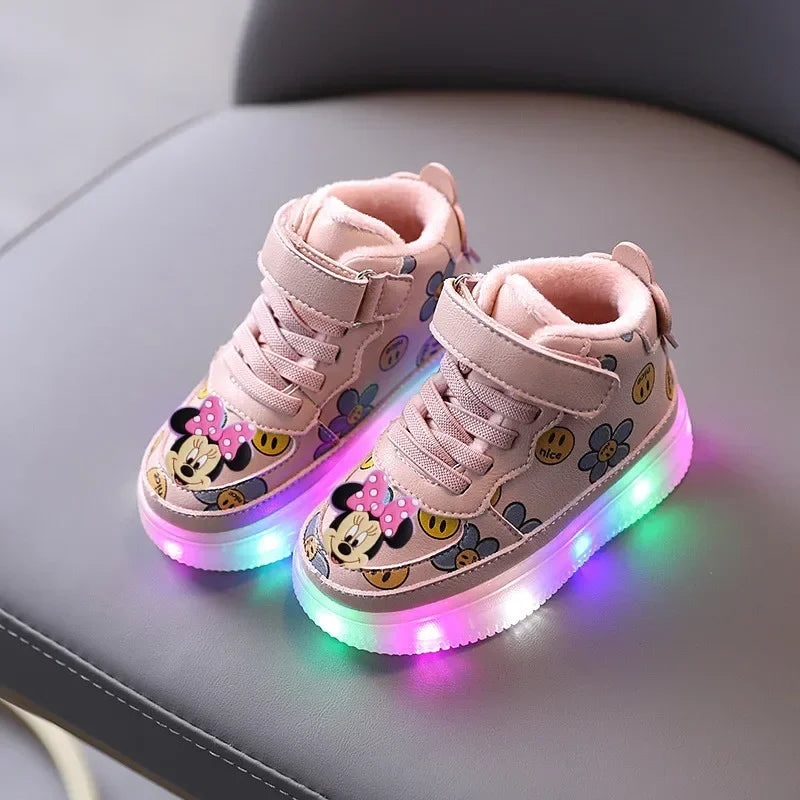 Baskets Mickey Mouse Lumineuses Enfant - Chaussures Sport LED Disney