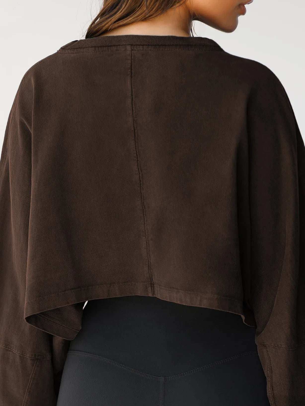 Sweat Femme Court Col Rond - Hoodie Manches Longues Tricot Sport Base Layer Automne Hiver 2025