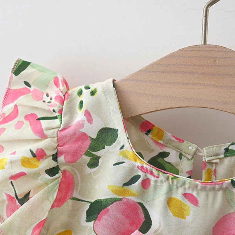 Ensemble 2 pièces bébé fille - Top pêche noeud + Short