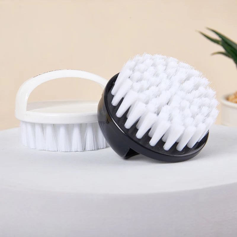 Brosse à Ongles Ronde Plastique Portable - Douce Nail Art Pédicure Nettoyage Poussière Lime Voyage Déplacement