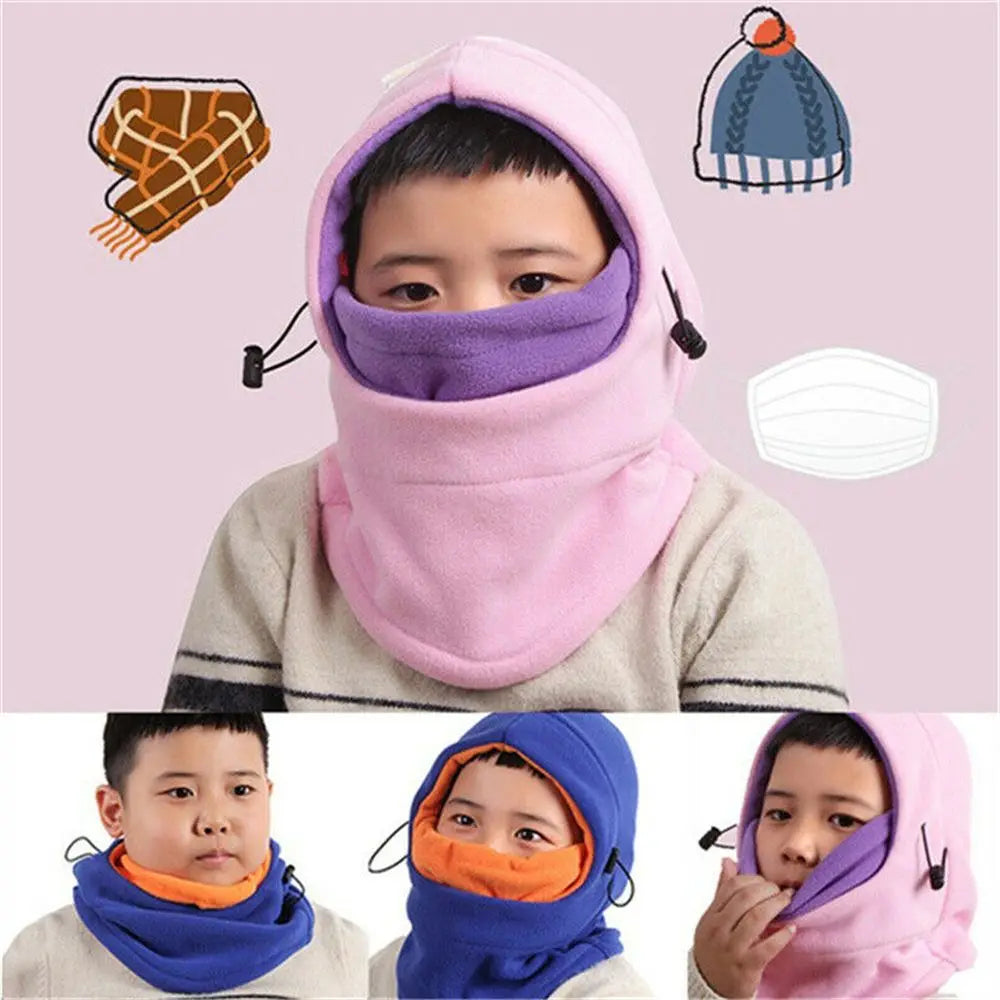 Bonnet Cagoule Ski Enfant - Masque Complet Thermique Polaire Hiver
