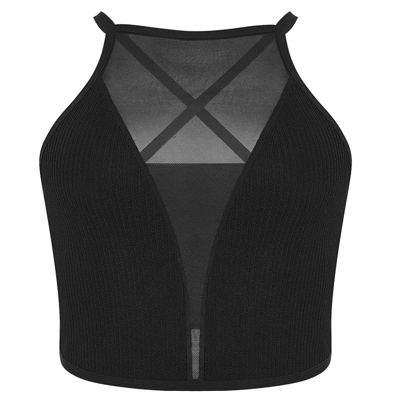 Brassière Mesh Crop Top Dos Nu Femme