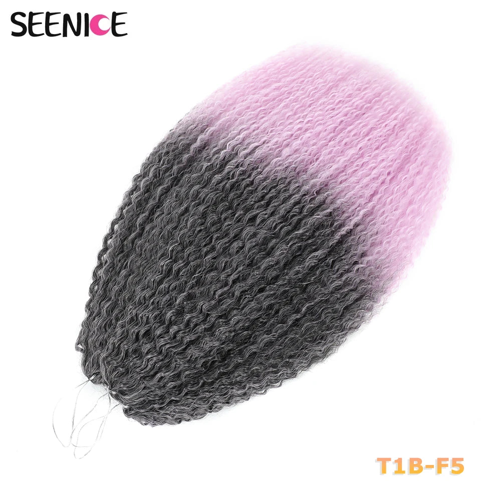 Extension Crochet Brazilian Braids Afro Curls - Mèches Tresses Synthétiques Kinky Curly Africaines Ombré Rose pour Femmes