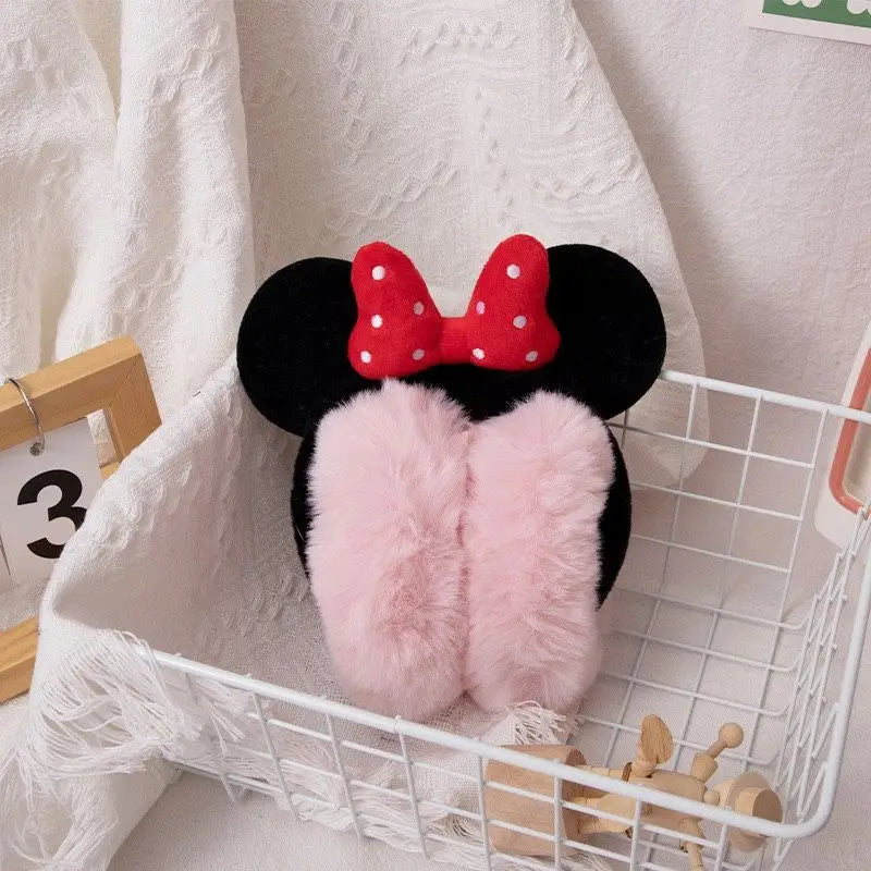 Cache-Oreilles Enfant Hiver Mickey Minnie Kawaii - Peluche Doux Nœud Chaud Coupe-Vent Cartoon Fashion Cadeau