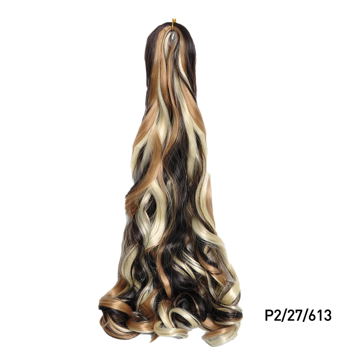 Extension Tresses French Curls Pré-Étirées - Mèches Synthétiques Loose Wave Spiral Curl Haute Température Ombré