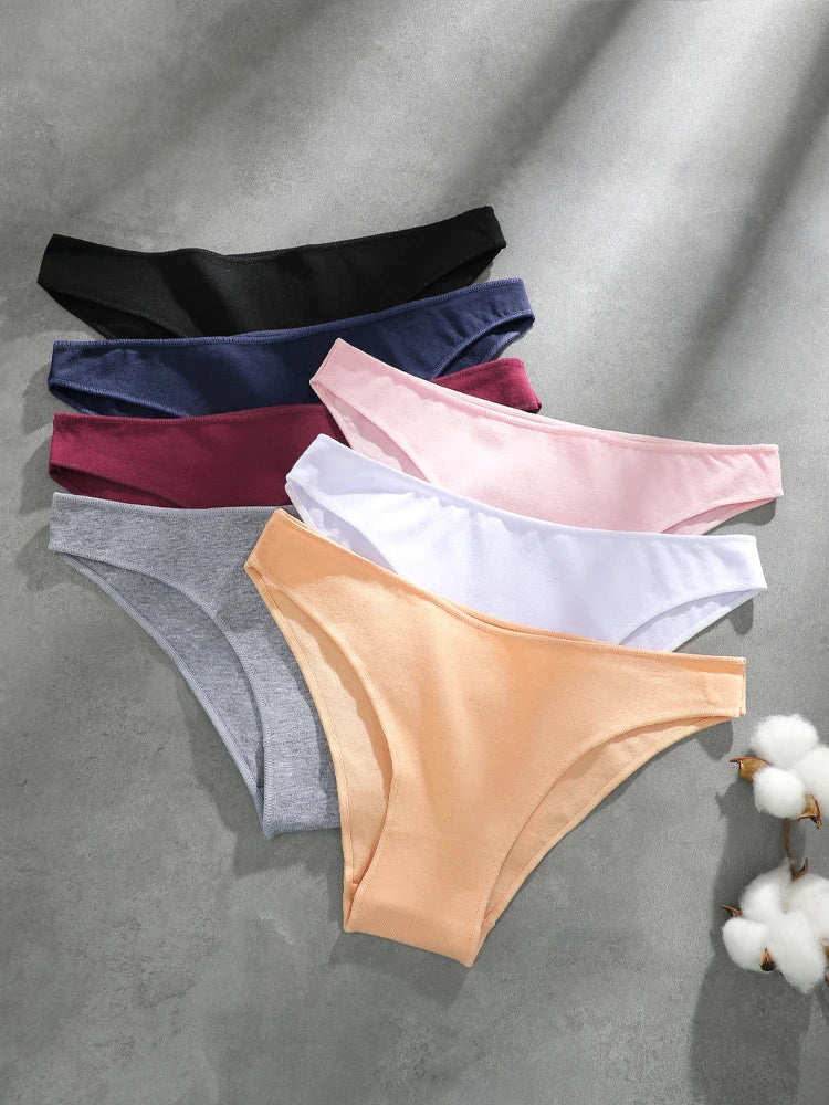 Culottes Femme FINETOO Lot 6 Pièces - Coton Sans Couture Respirantes Taille Basse