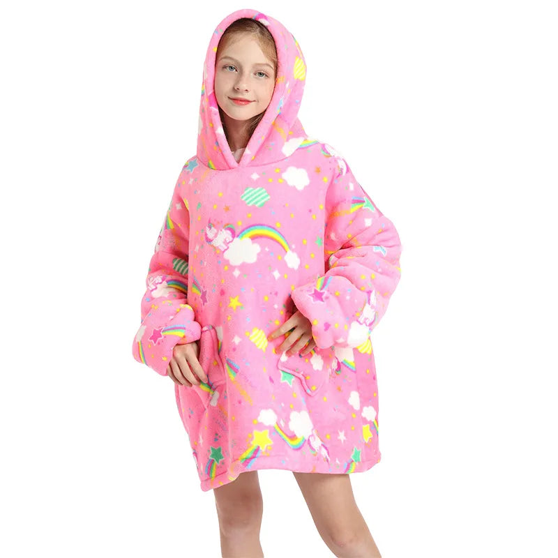 Pyjama Kigurumi Enfant Hiver - Combinaison Capuche Animal Cartoon Chaud