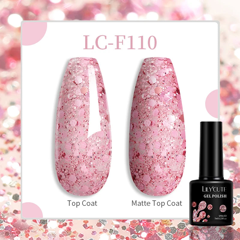 Gel Extension Ongles Paillettes LILYCUTE 15ml - Vernis Semi-Permanent UV Construction Nail Art