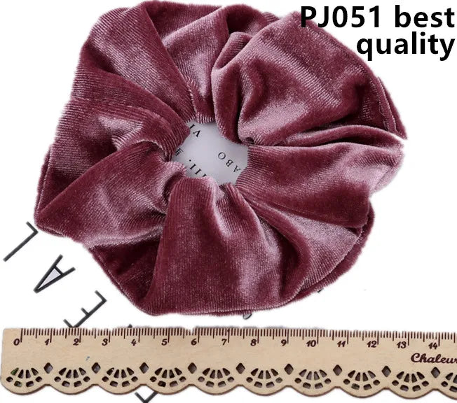 Lot 10/6/1pc Chouchous Cheveux Velours Femme - Élastiques Bandeau Couleur Unie Noir Accessoires Cheveux Doux