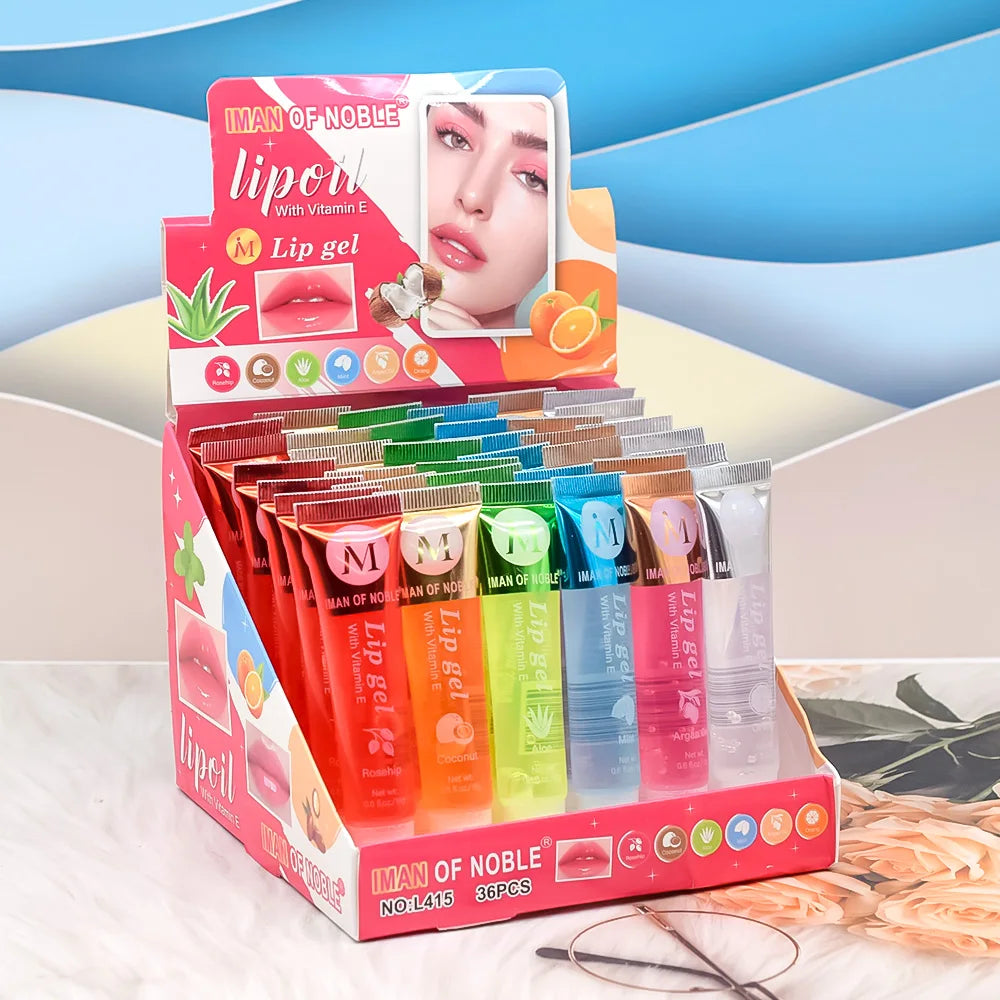 Set 6 Gloss Lèvres Parfum Fruité Aqueux - Gel Transparent Hydratant Brillant Maquillage Lèvres Femme