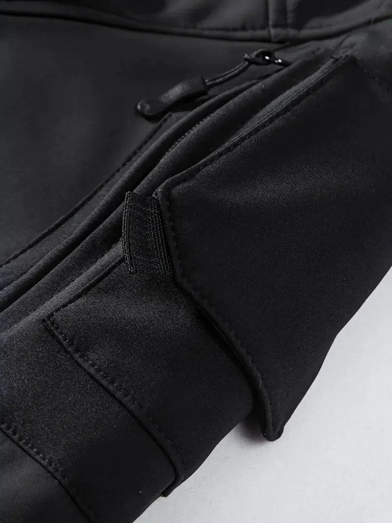 Veste Homme Tactique Automne-Hiver - Softshell Imperméable Coupe-Vent à Capuche Multi-Poches Outdoor