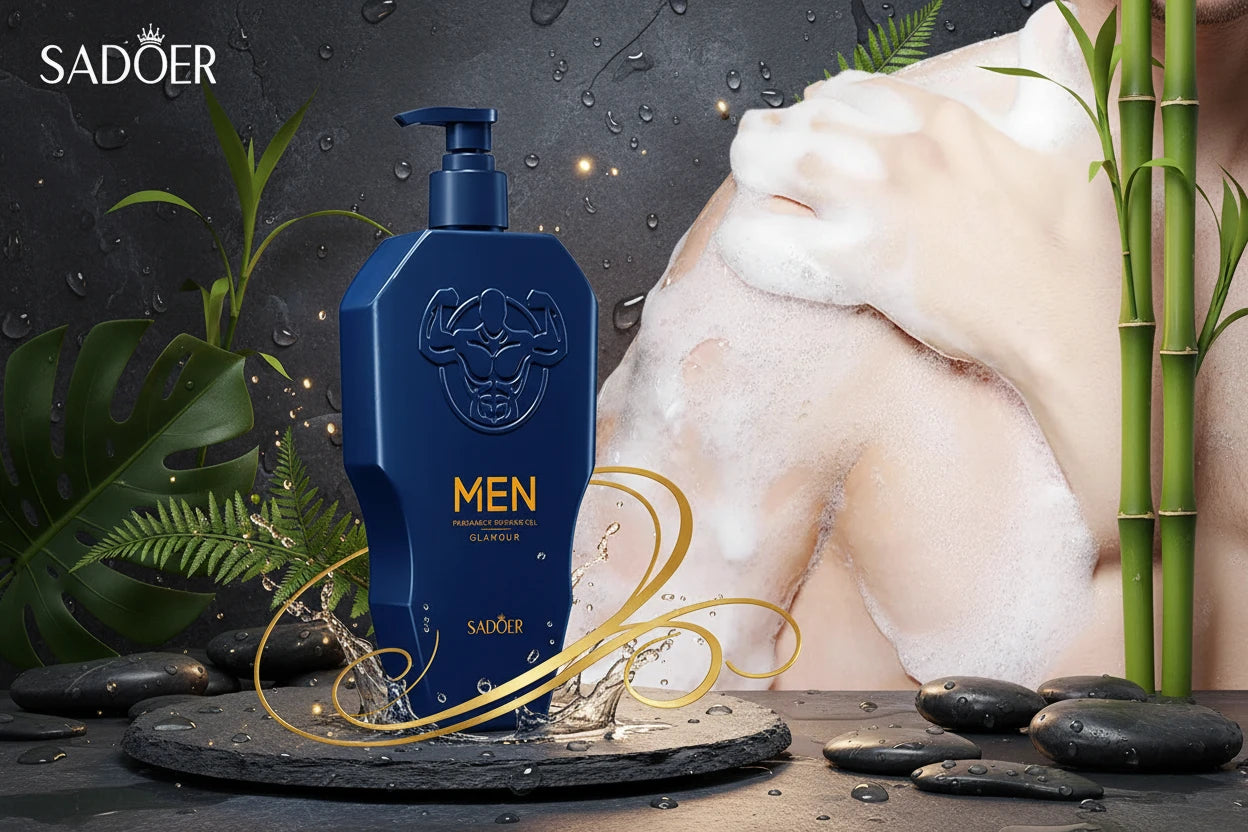 Gel Douche Homme 500ml Mousse Dense - Nettoyage Profond Corps Élimine Saleté Huile Peau Fraîche Confortable