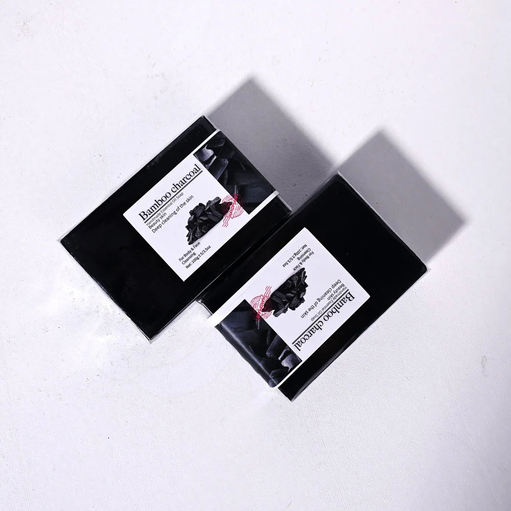 Savon Charbon de Bambou 100g - Naturel Bio Points Noirs Blanchissant Artisanal