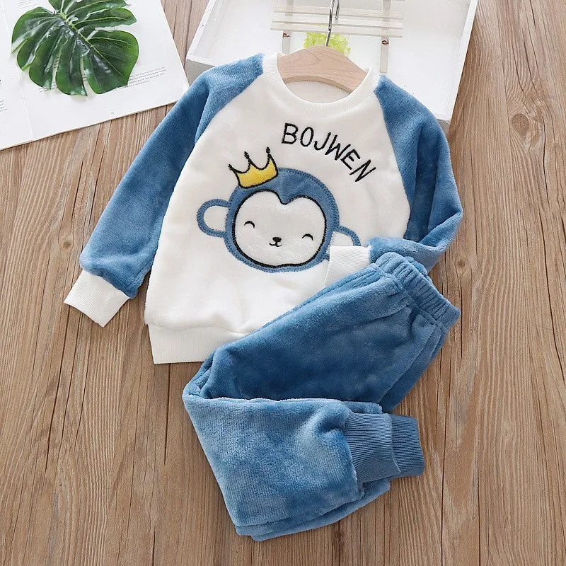 Ensemble Pyjama Enfant Flanelle Polaire - Vêtement Nuit Chaud