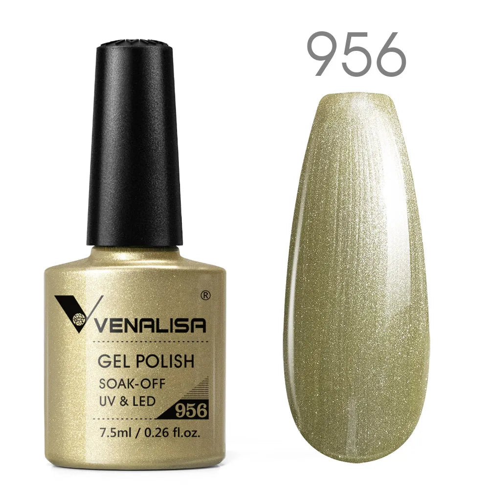 Vernis Gel Ongles Paillettes Réfléchissantes VENALISA - Néon Couverture Complète UV Manucure Nail Art