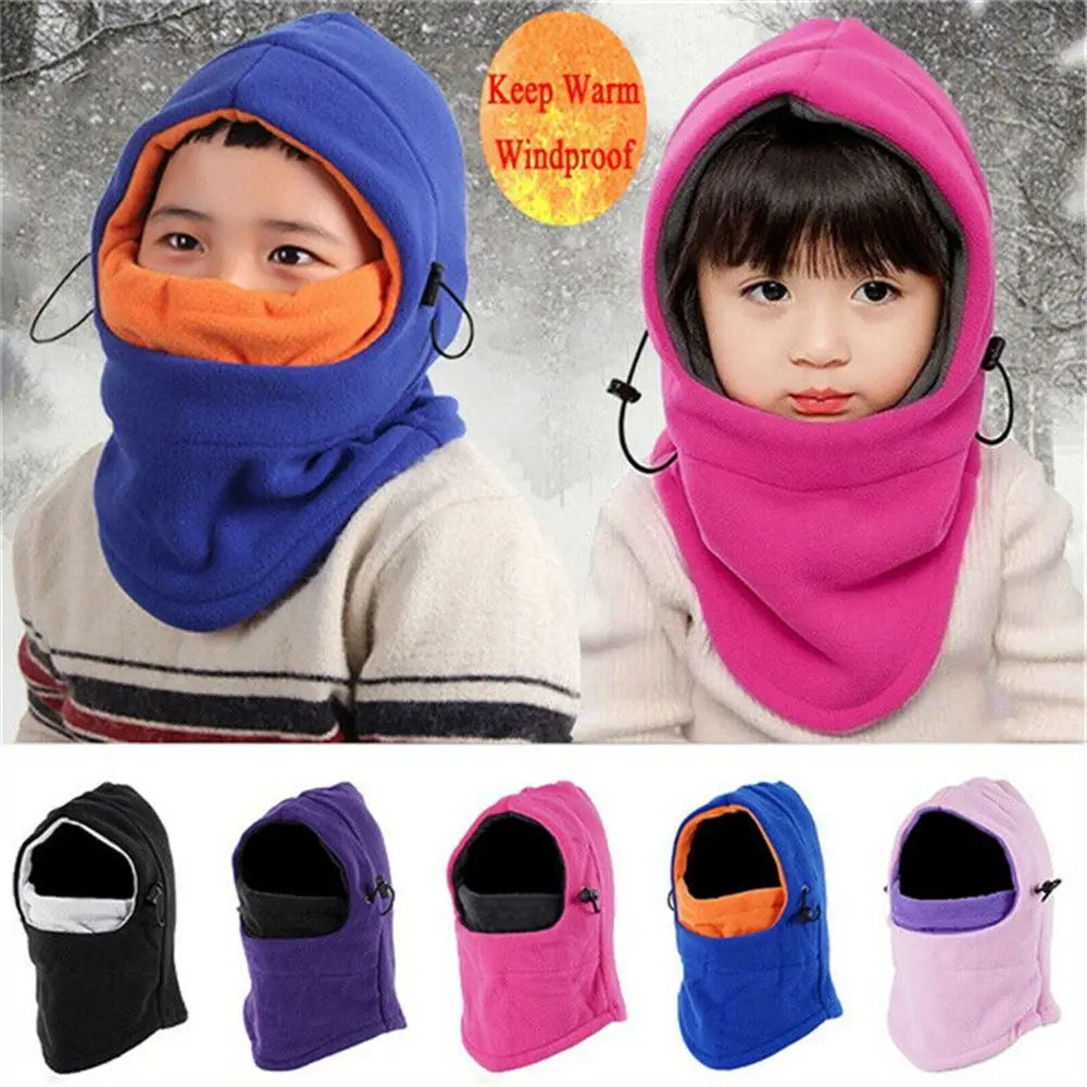 Bonnet Cagoule Ski Enfant - Masque Complet Thermique Polaire Hiver